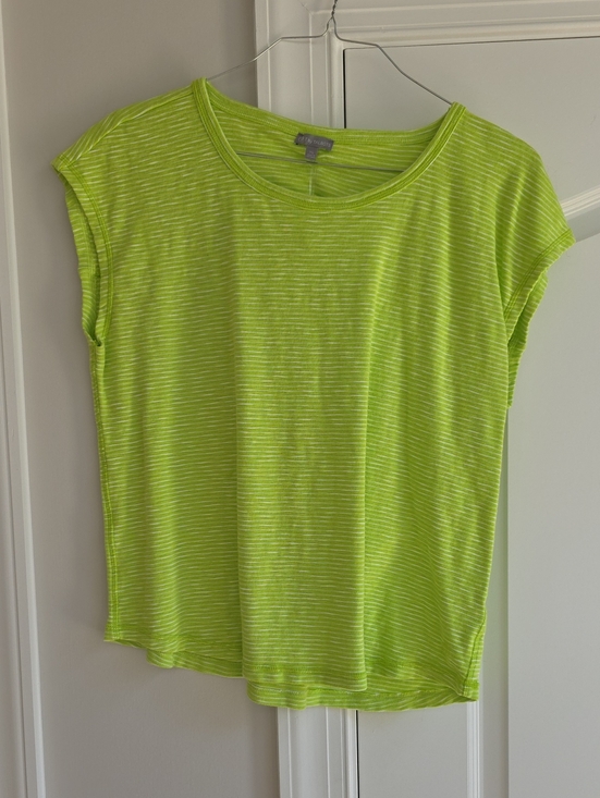 Talbots Tops - T By Talbots Neon Lime Short-Sleeve Stripe Tee